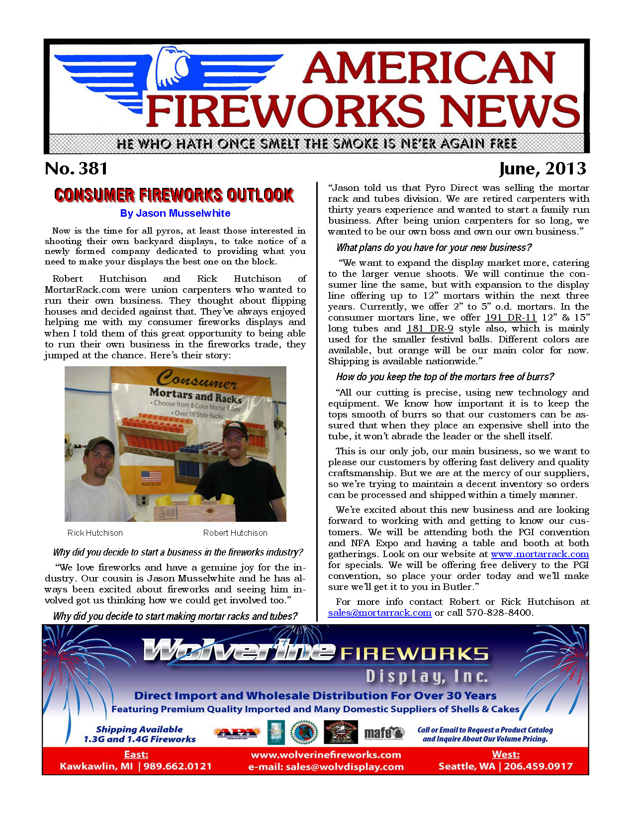 S1E 2014 - American Fireworks News newsletter all 12 issues for 2014